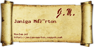 Janiga Márton névjegykártya